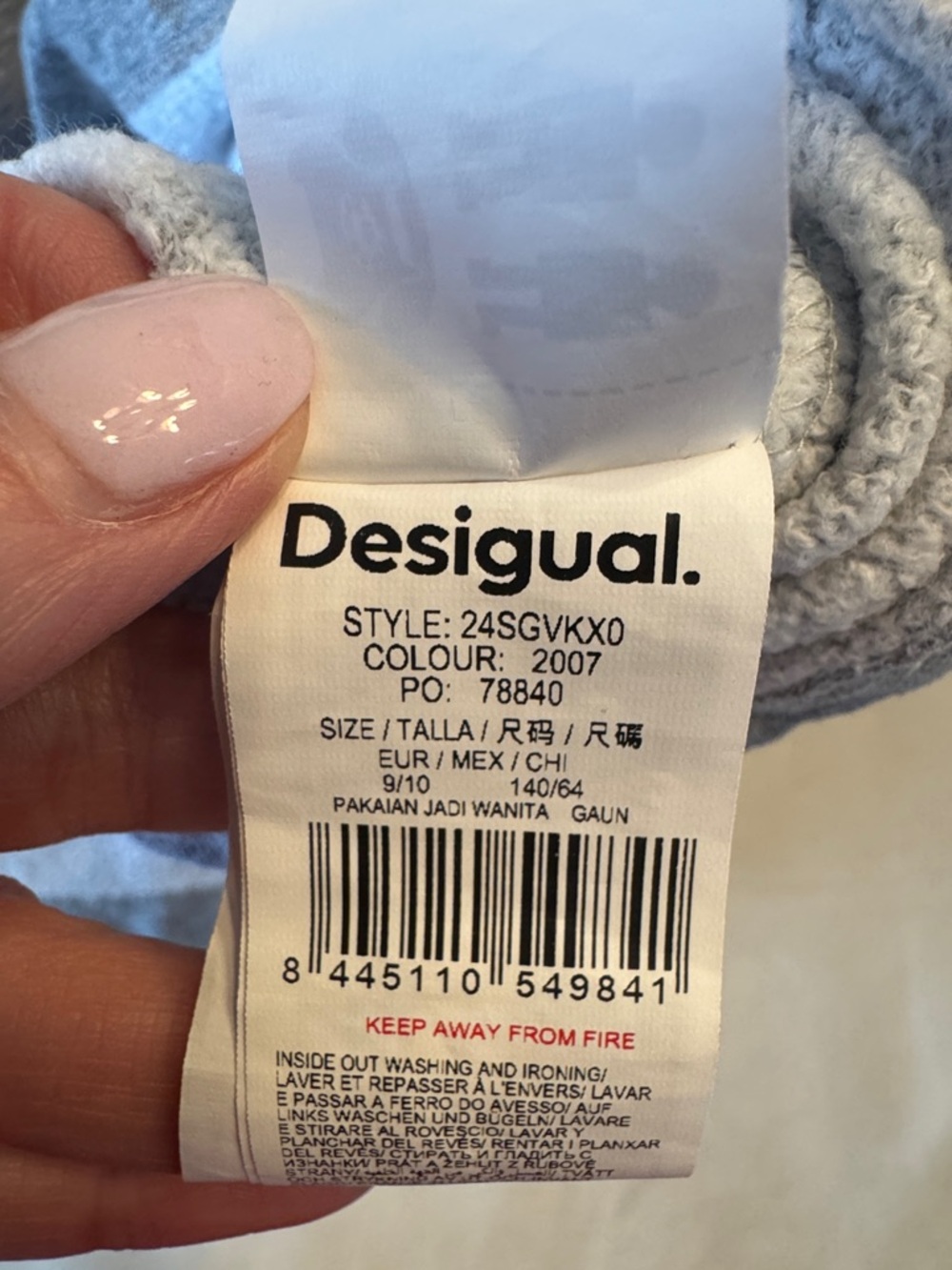 EUC! Desigual Gray Dress with Blue Flower and Yellow Center, sz 9-10 - Picture 6 of 7